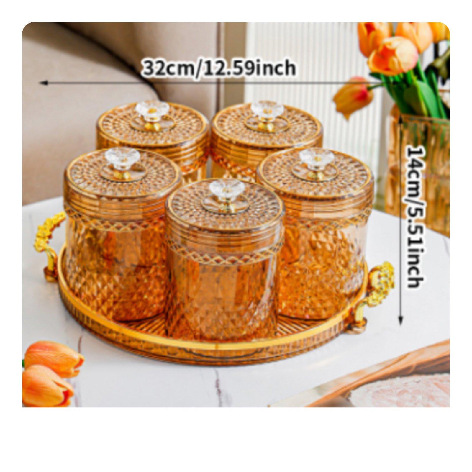 Food Storage Jar Set - Airtight Rotating Storage Jar Set for