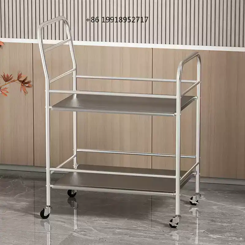 Food Storage In Restaurant - Stainless Steel Utility Cart Kitchen Serving