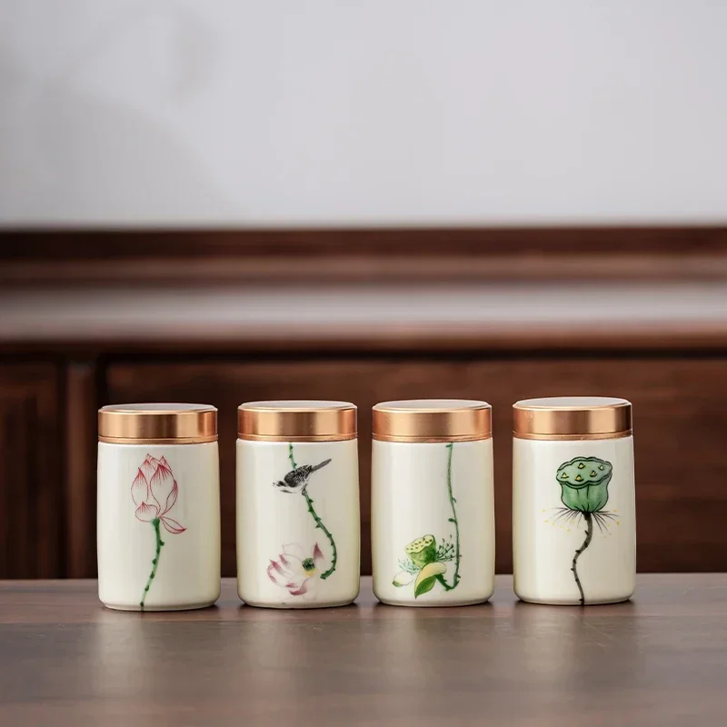 Food Storage Jar Set - 4PCS/LOT Boutique ceramics Tea Caddy Medicinal