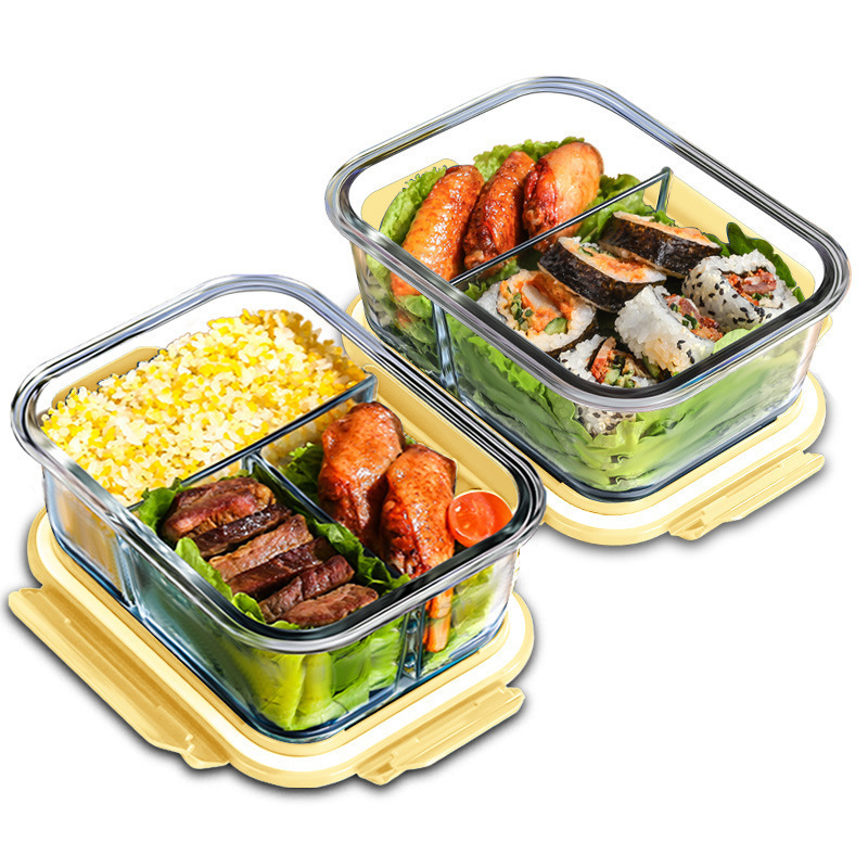 Food Storage Freezer Containers - Glass Fresh-Keeping Box High Borosilicate Heat-Resistant