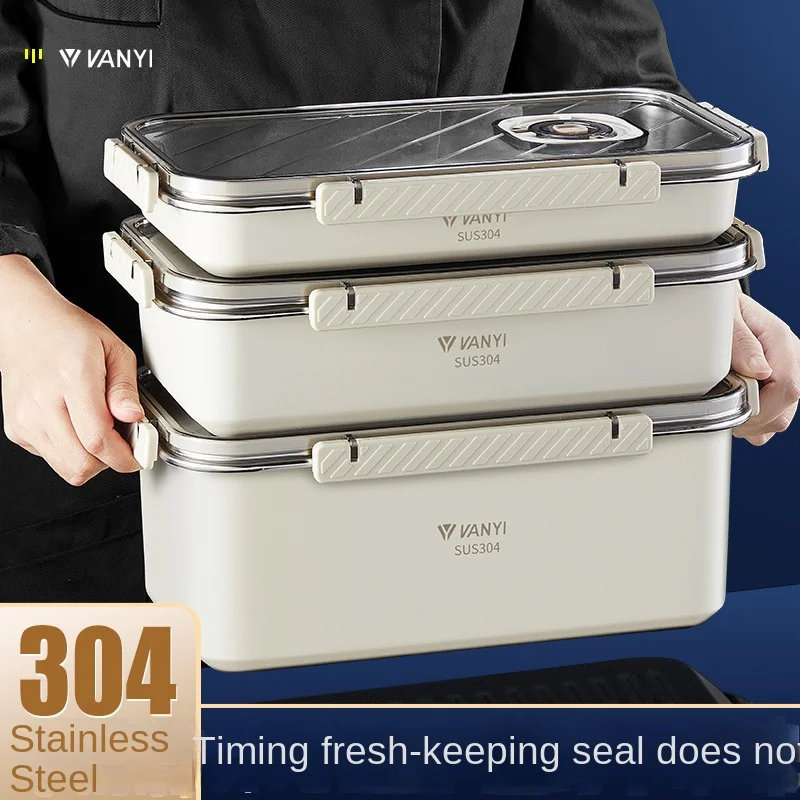 Food Storage Freezer Containers - Steel Crisper Sealed Dumpling Box, Food
