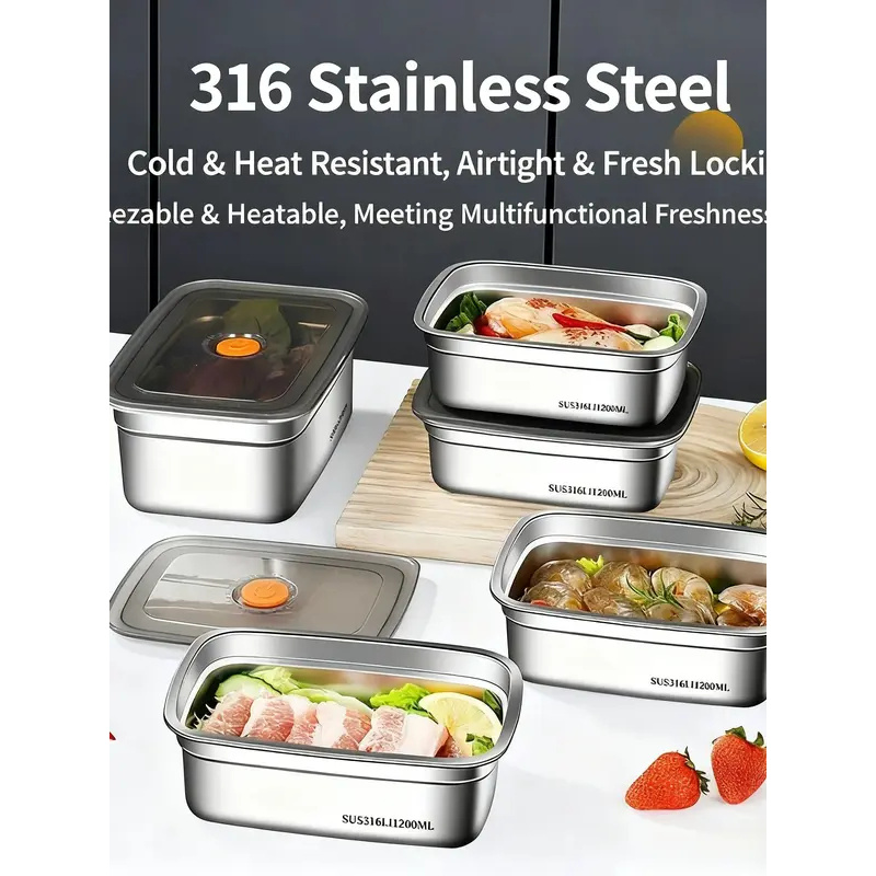 Large Capacity Stainless Steel - Food Storage Freezer Containers recension och pris