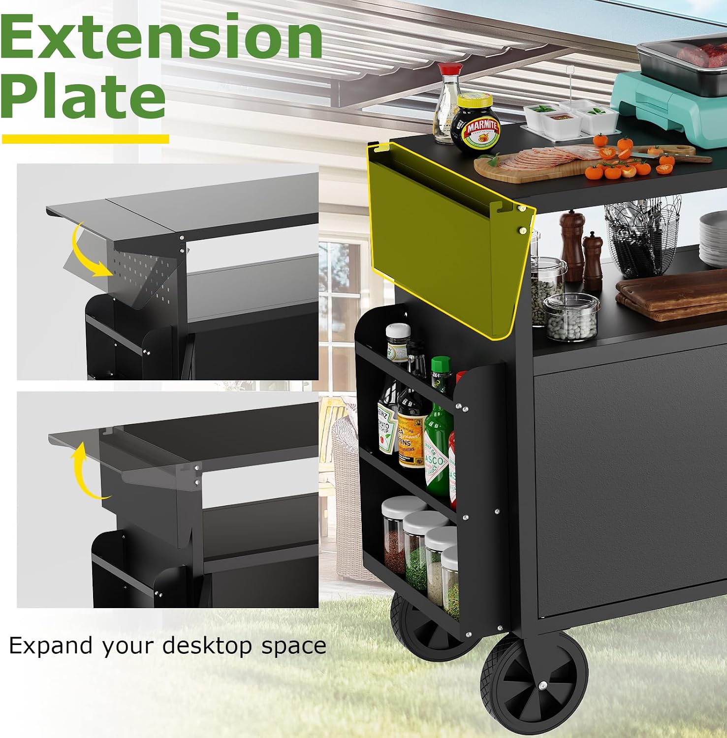 Outdoor Grill Cart Table With  - Food Storage Camping recension och pris