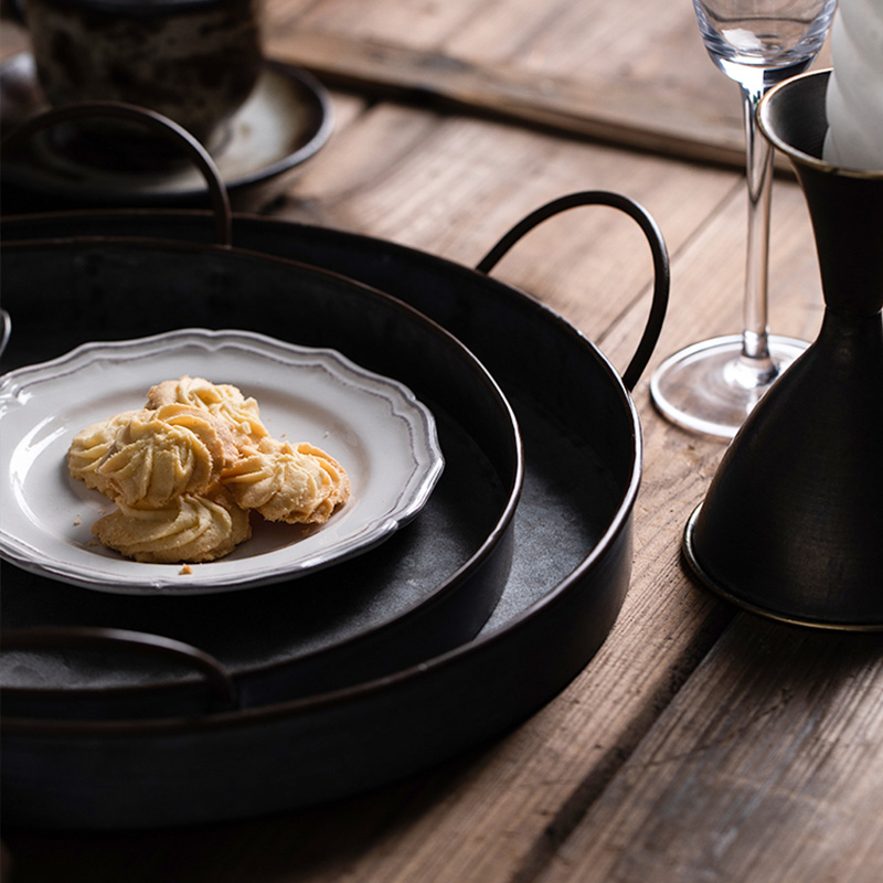 European Retro Round Iron Plat - Food Storage In Restaurant recension och pris