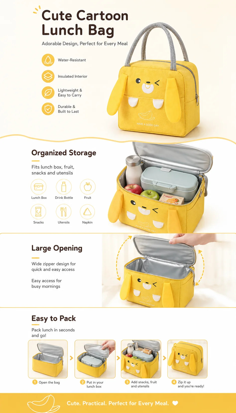 Portable Cartoon Thermal Coole - Food Storage Camping recension och pris