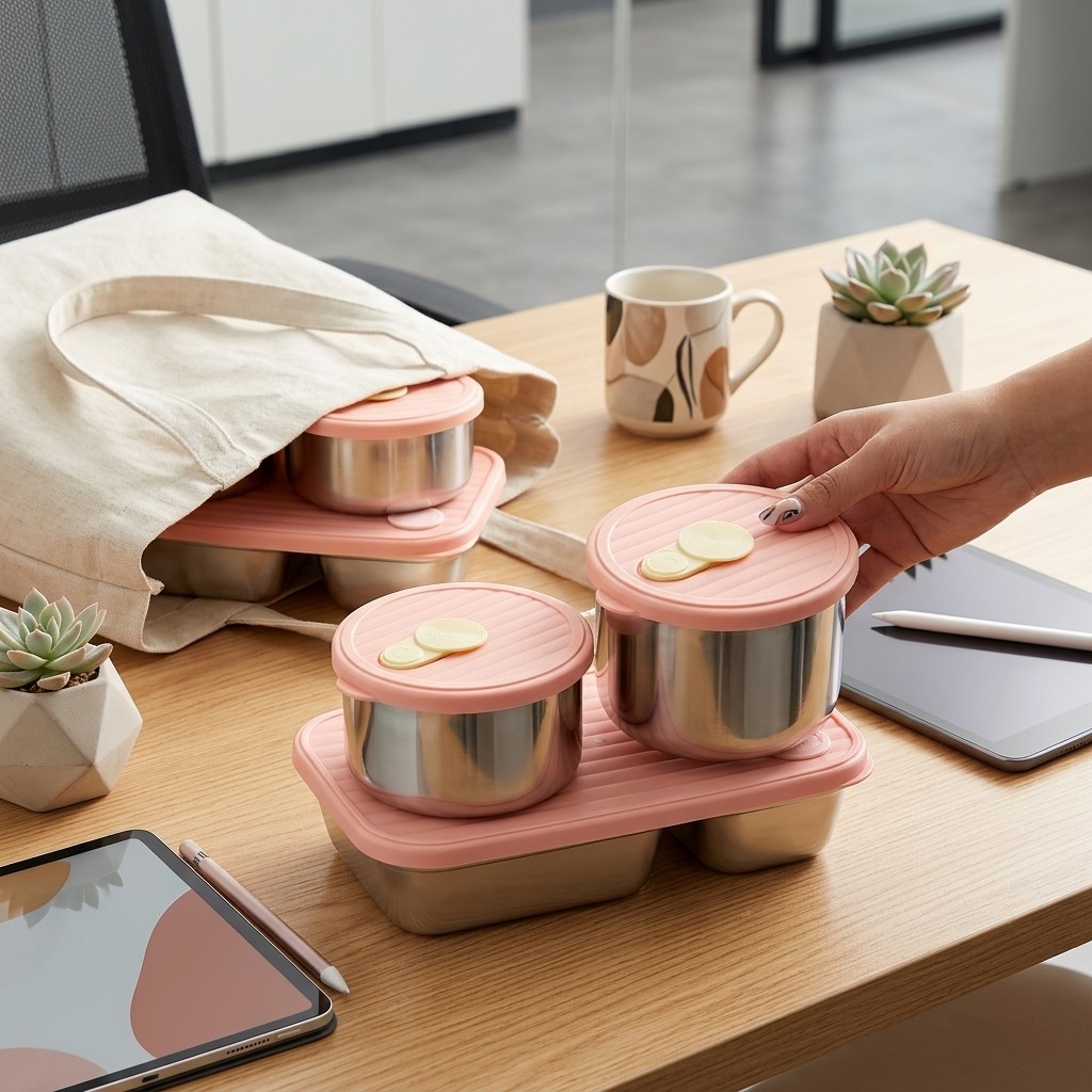 Microwave Safe 304 Stainless S - Food Storage Jar Set recension och pris
