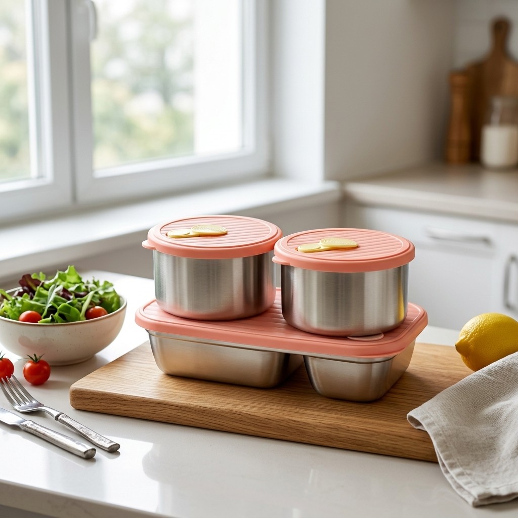 Microwave Safe 304 Stainless S - Food Storage Jar Set recension och pris