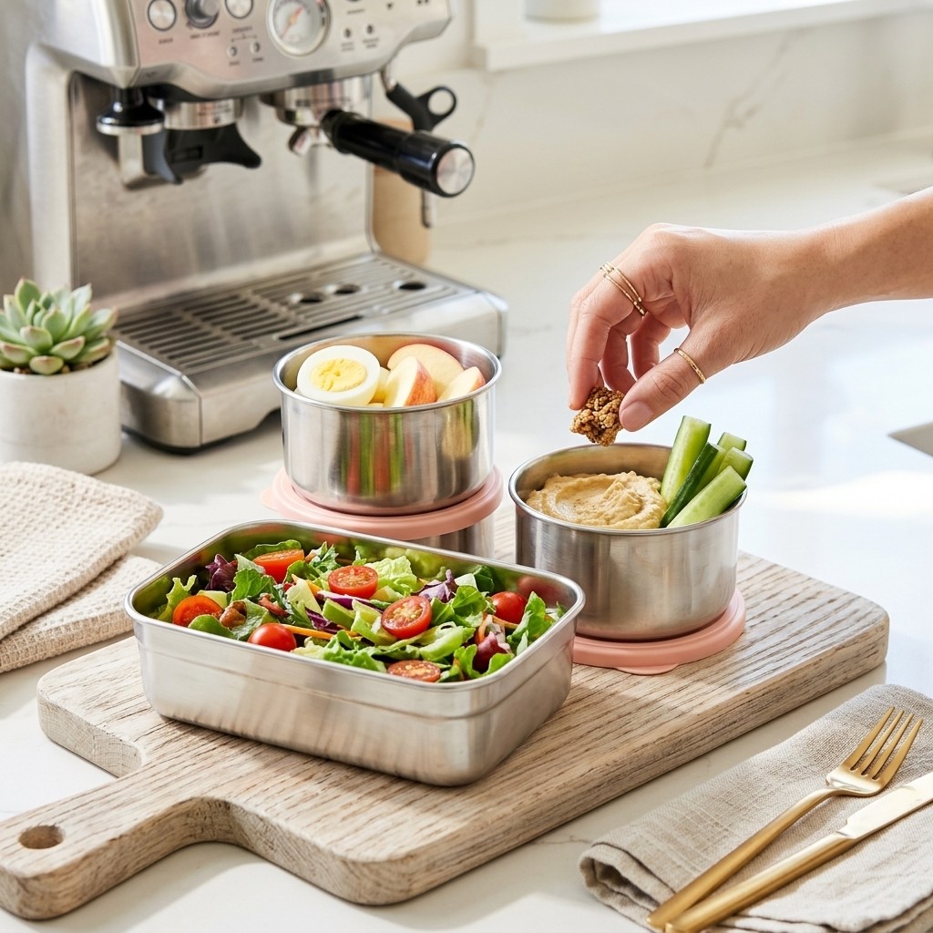 Microwave Safe 304 Stainless S - Food Storage Jar Set recension och pris