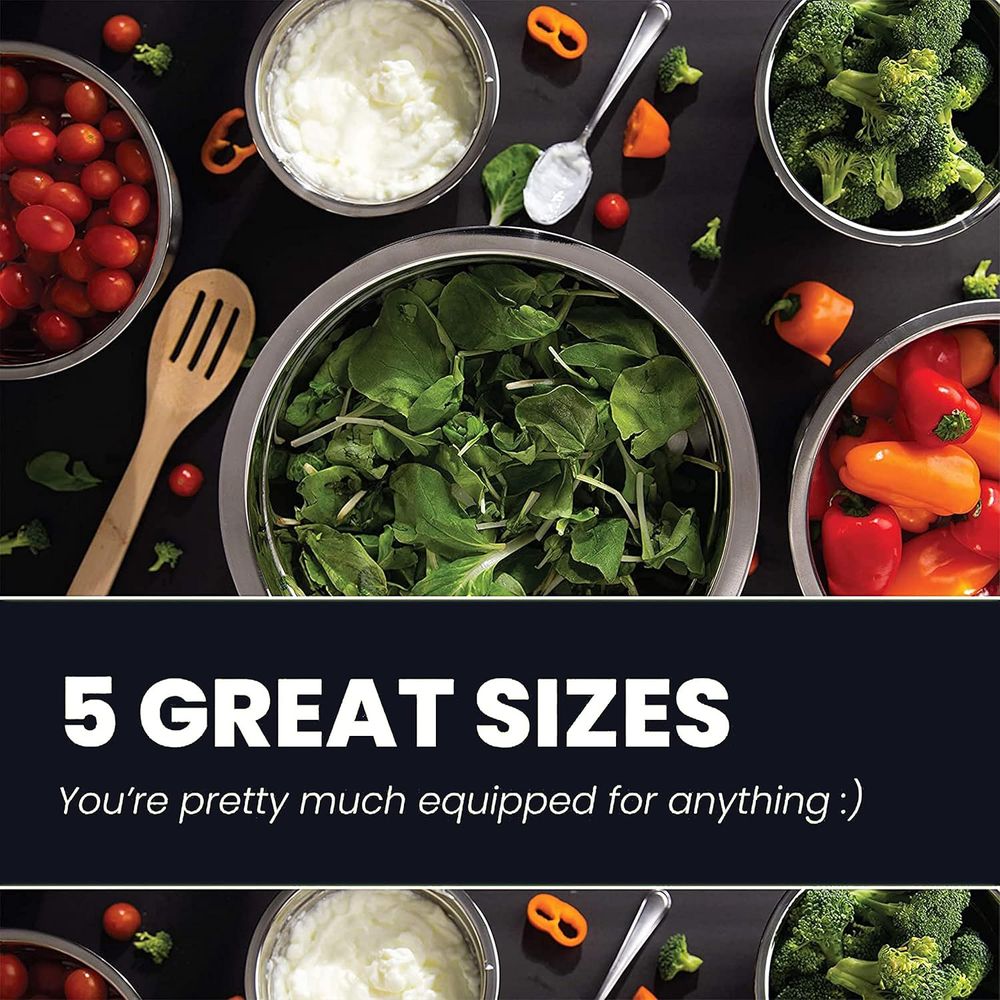 5-Piece Mixing Bowls Set, Meal - Food Storage 4 Quart recension och pris