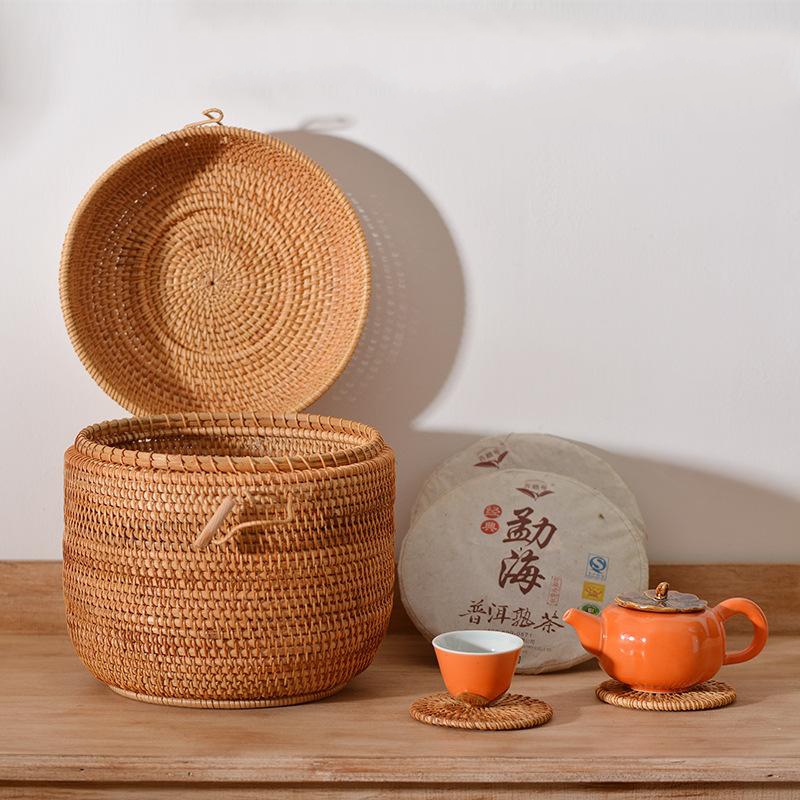 Handwoven Rattan Tea Storage B - Food Storage Roll Bags recension och pris