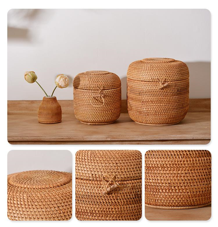 Handwoven Rattan Tea Storage B - Food Storage Roll Bags recension och pris