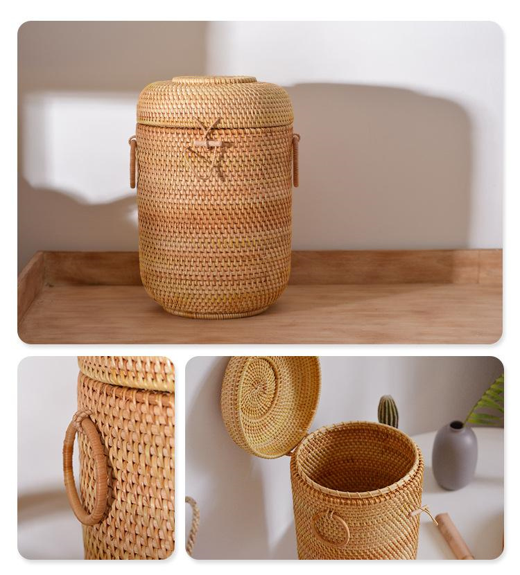 Handwoven Rattan Tea Storage B - Food Storage Roll Bags recension och pris