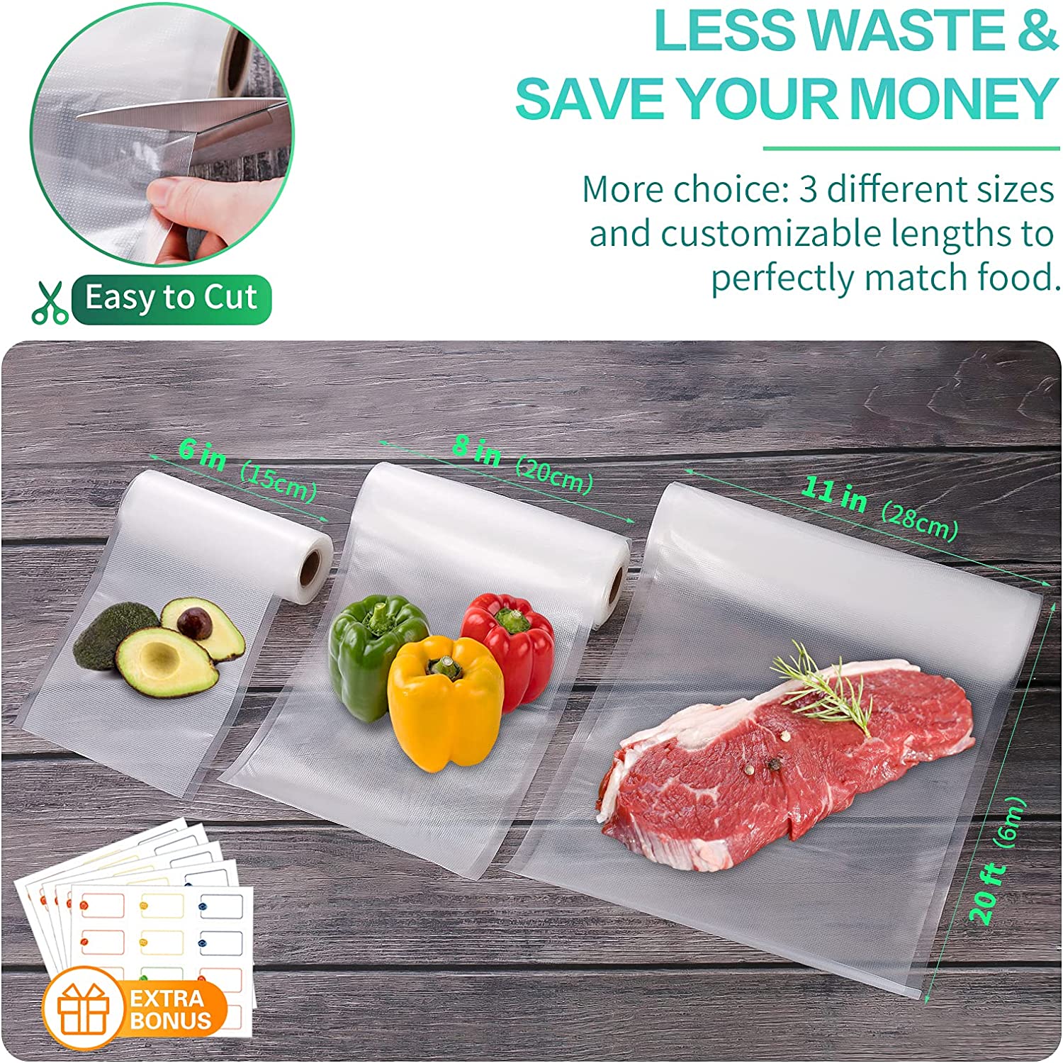 Kitchen Bags For Vacuum Food V - Food Storage Roll Bags recension och pris