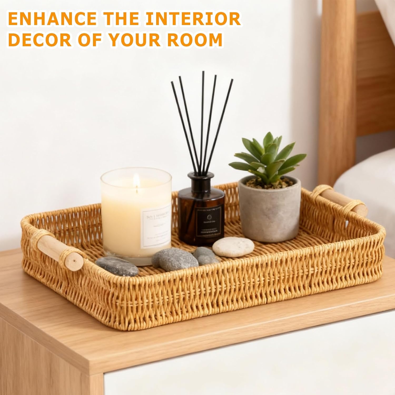 Wicker Tray Rectangular Rattan - Food Storage In Restaurant recension och pris