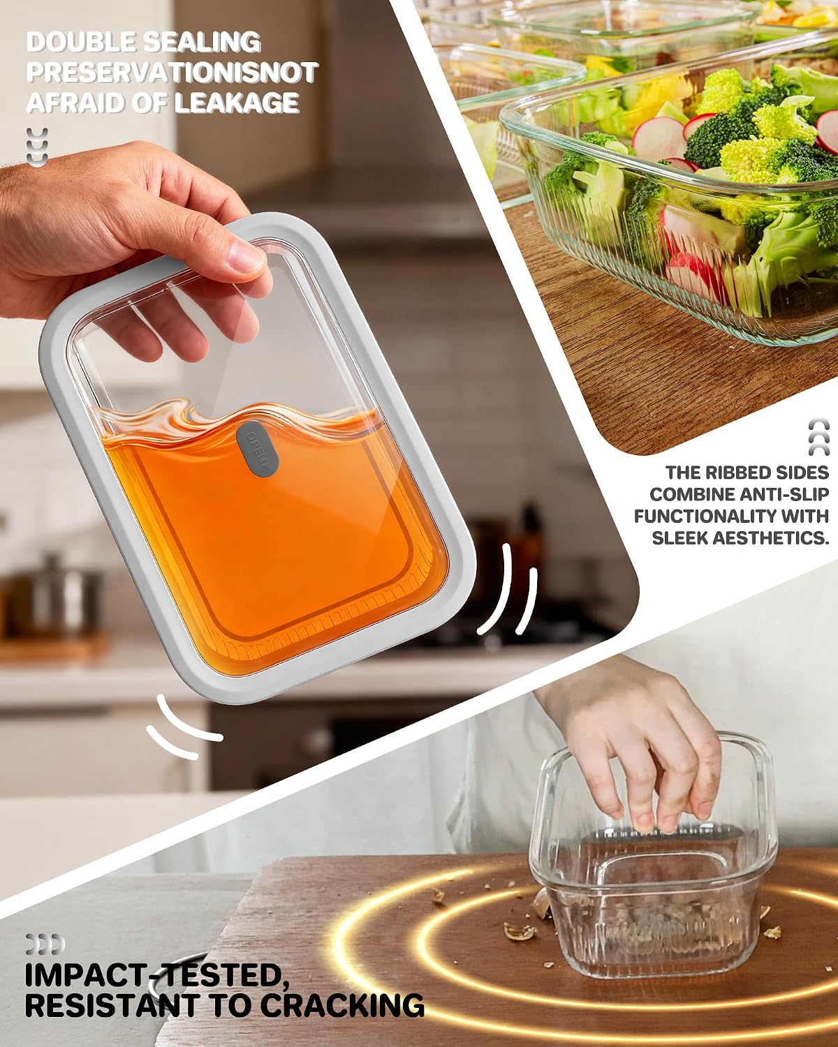 2 Pack Glass Food Storage Cont - Food Storage Freezer Containers recension och pris