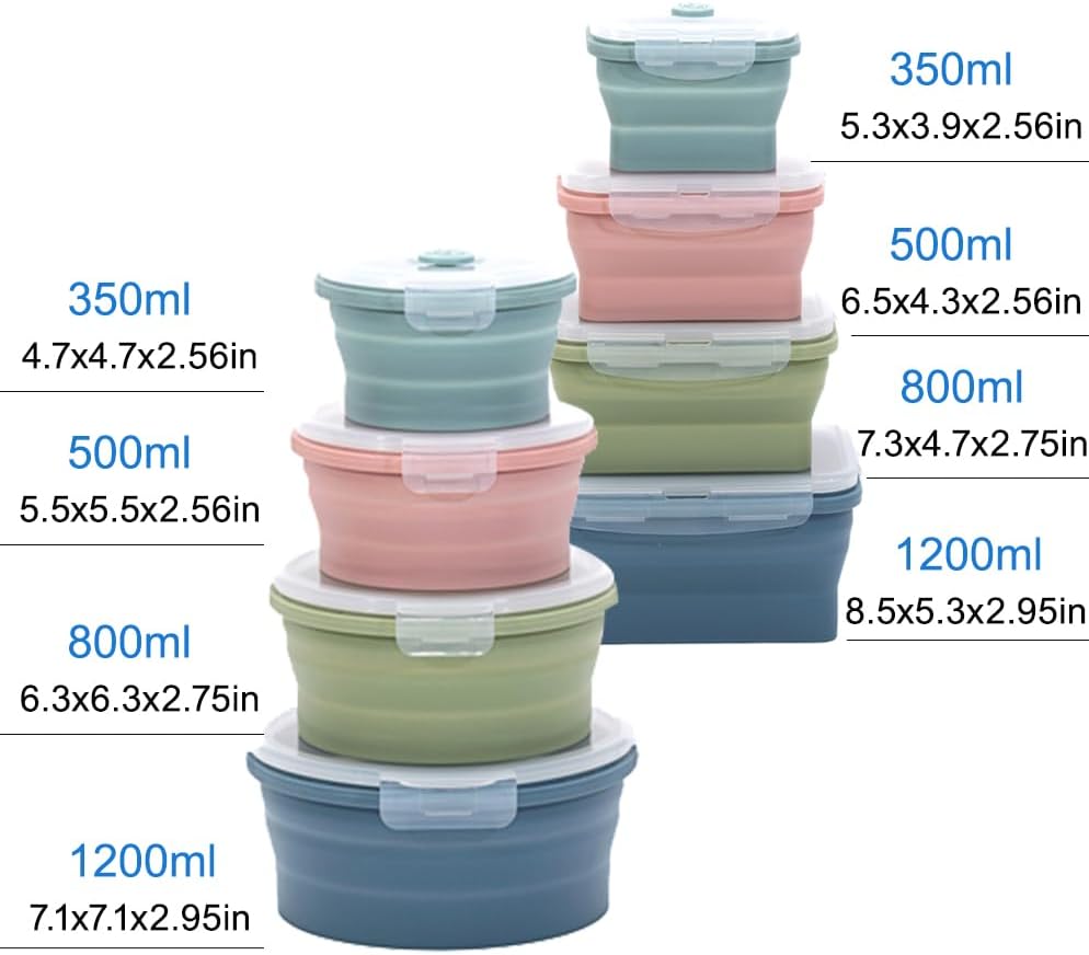 Collapsible Silicone Food Stor - Food Storage Jar Set recension och pris