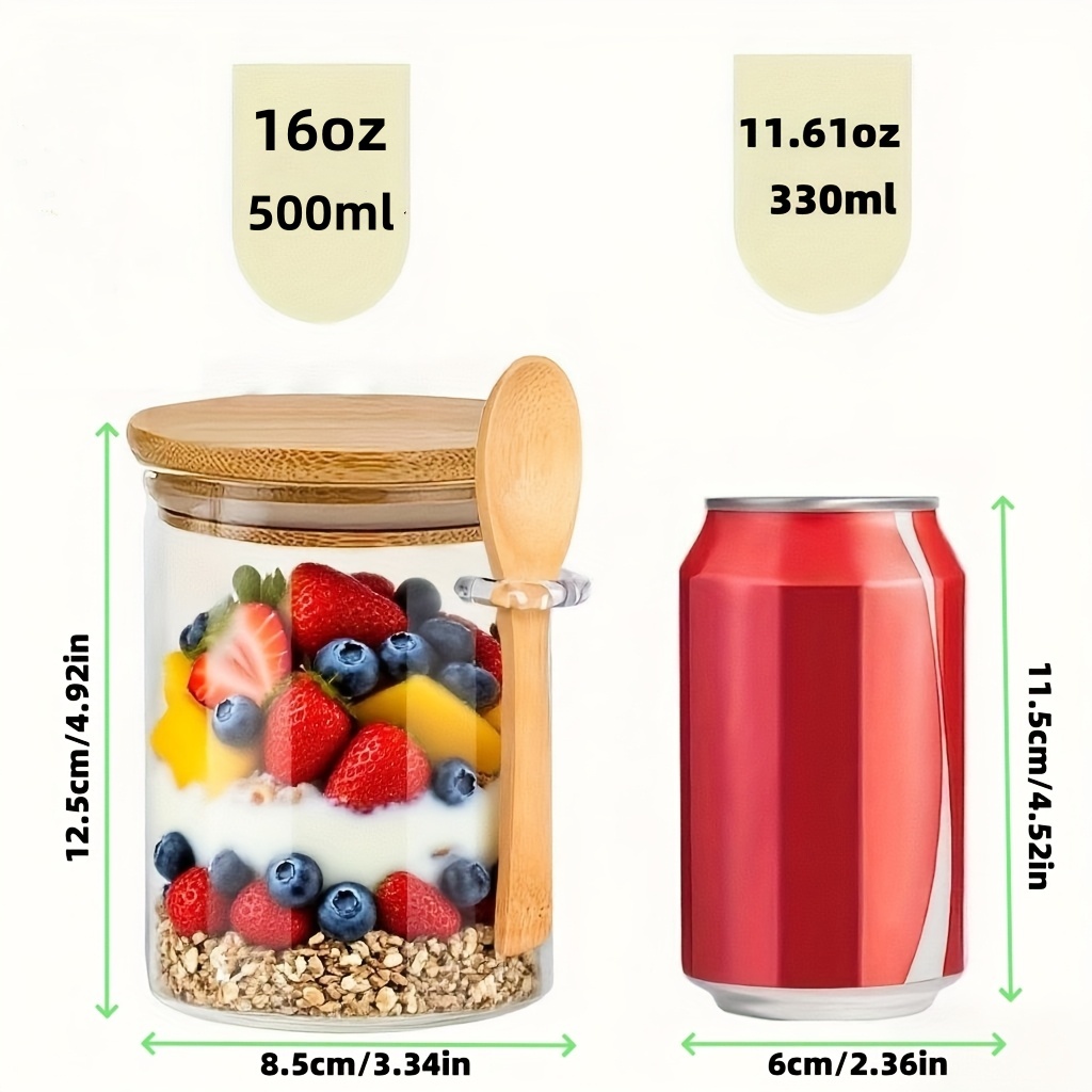 1/2/4/8Pcs Oatmeal Glass Cup S - Food Storage Jar Set recension och pris