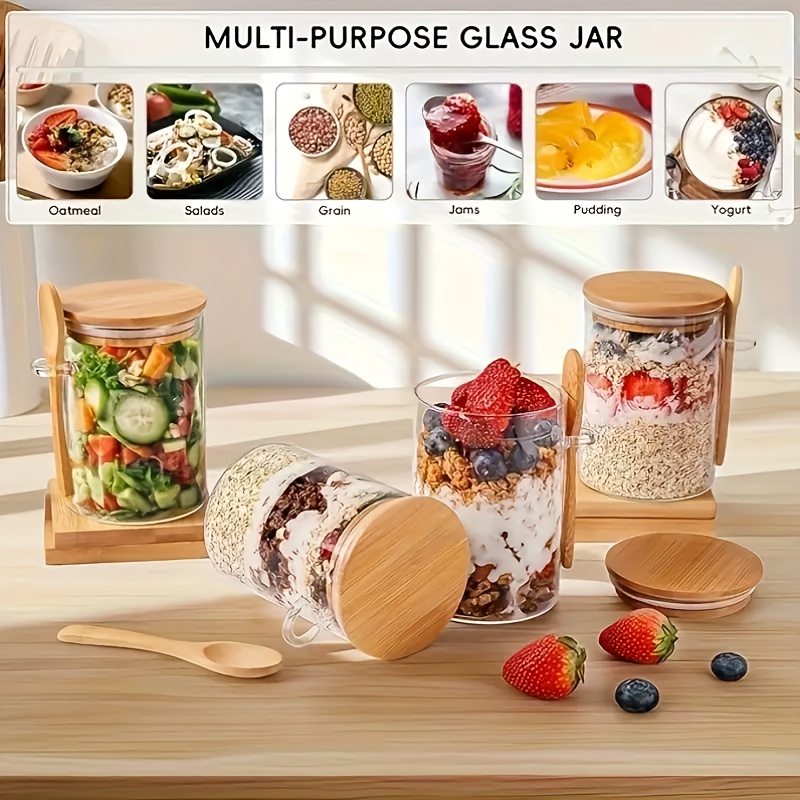 1/2/4/8Pcs Oatmeal Glass Cup S - Food Storage Jar Set recension och pris