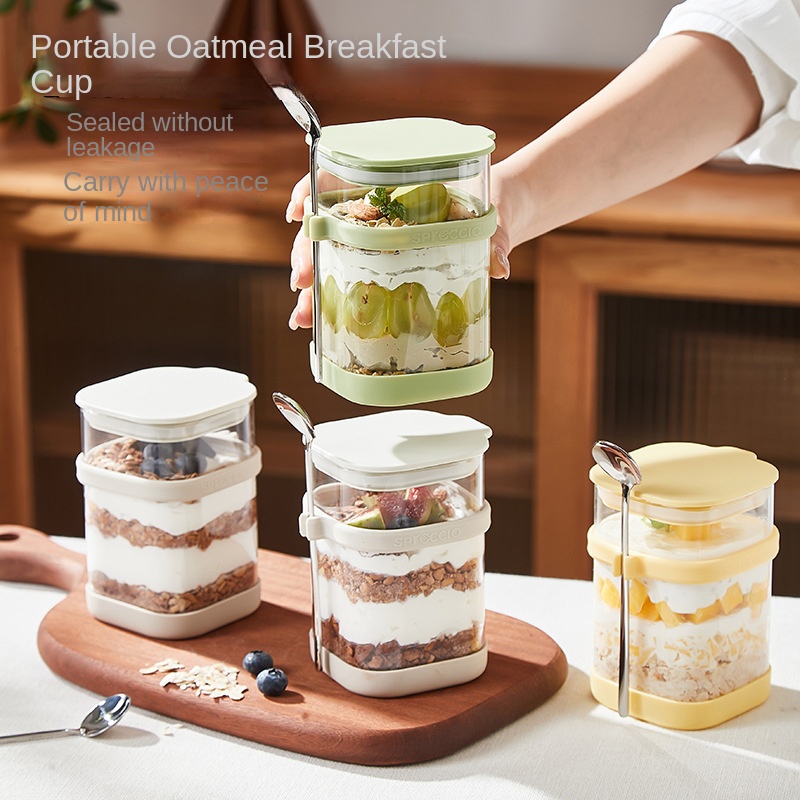 Glass Overnight Oats Cup with  - Food Storage Yogurt recension och pris