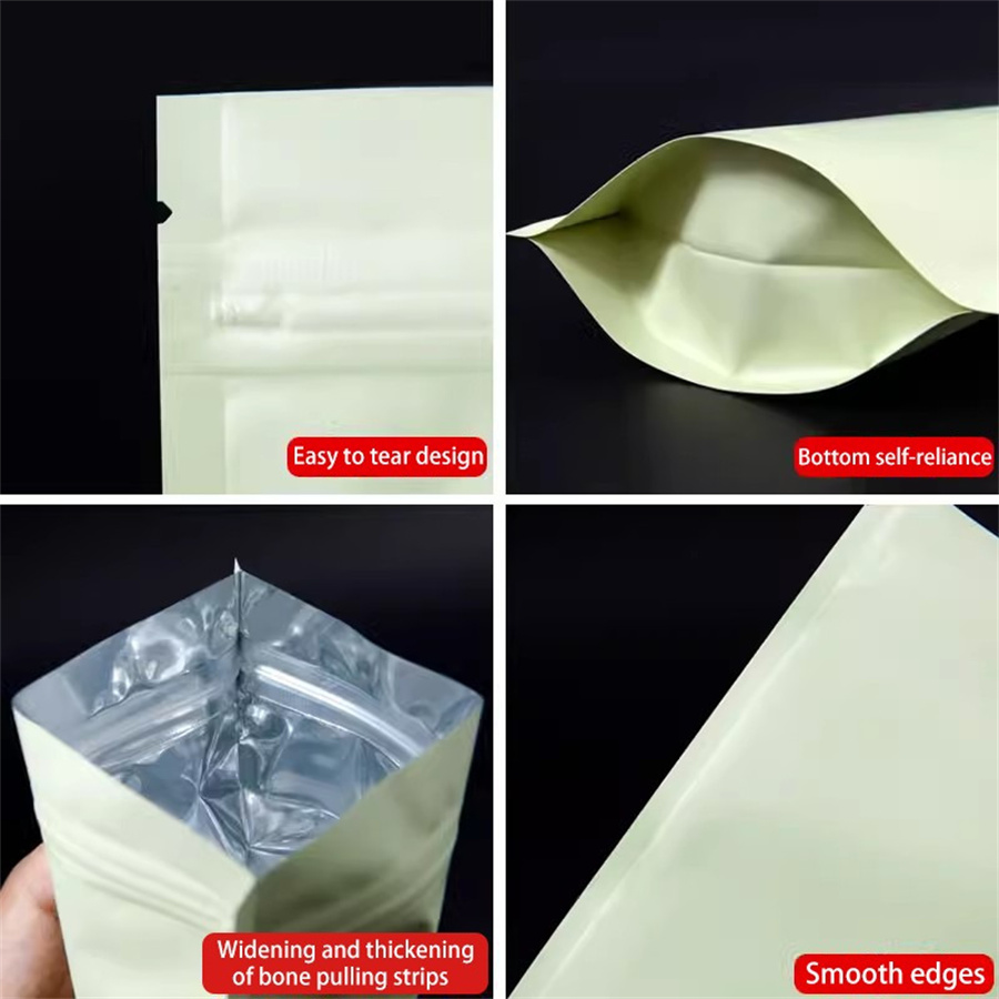 50/100PCS Matte Pale Yellow Zi - Food Storage Bag recension och pris