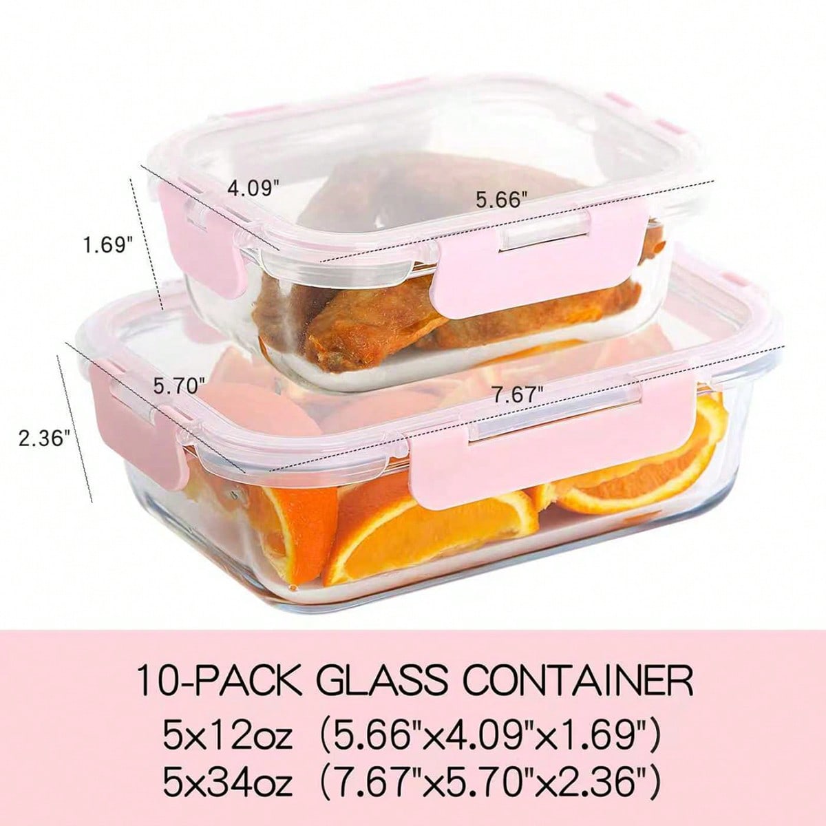 10 Pack Glass Meal Prep Contai - Food Storage Freezer Containers recension och pris