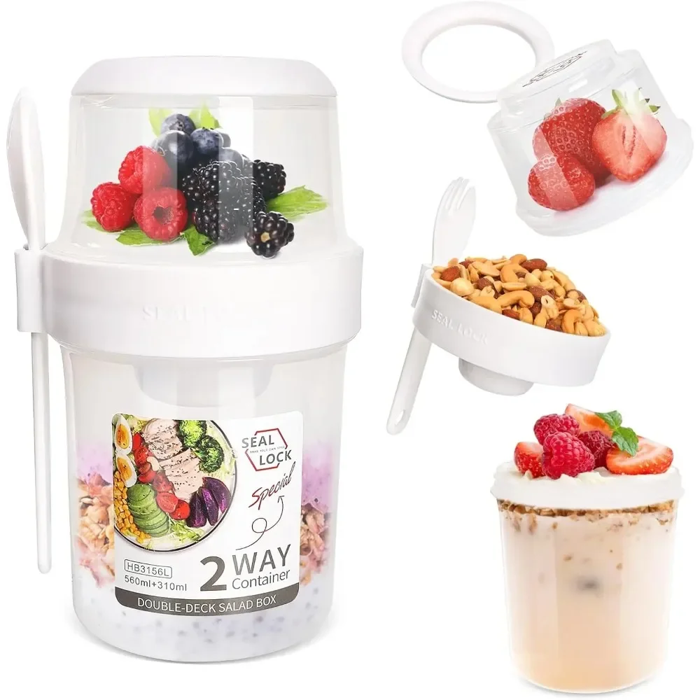 Salad Cup Breakfast Cups Porta - Food Storage Jar Set recension och pris