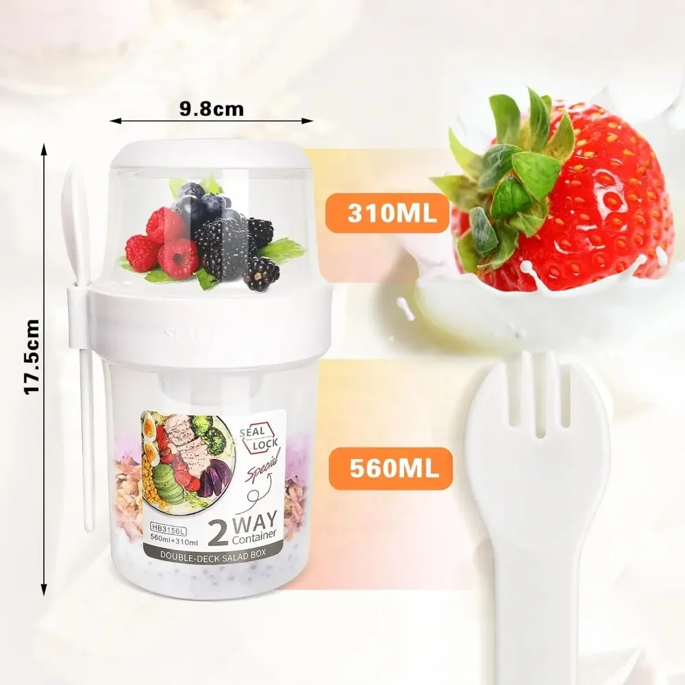 Salad Cup Breakfast Cups Porta - Food Storage Jar Set recension och pris