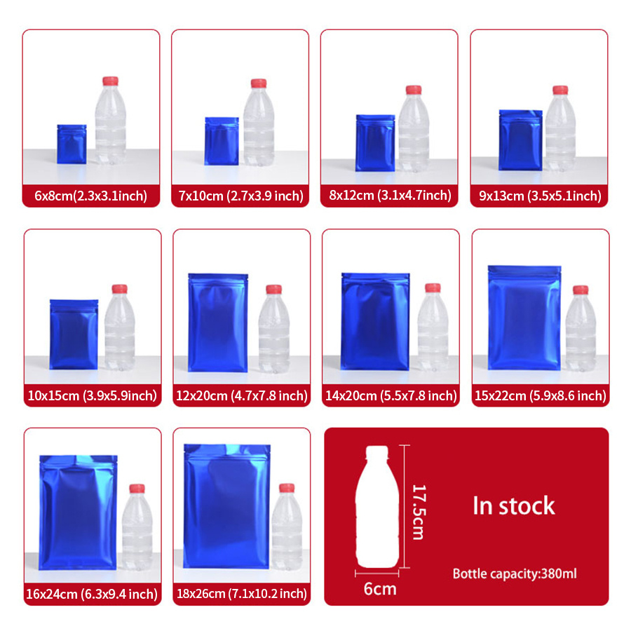 100pcs Matte Blue Foil Zipper  - Food Storage Bag recension och pris