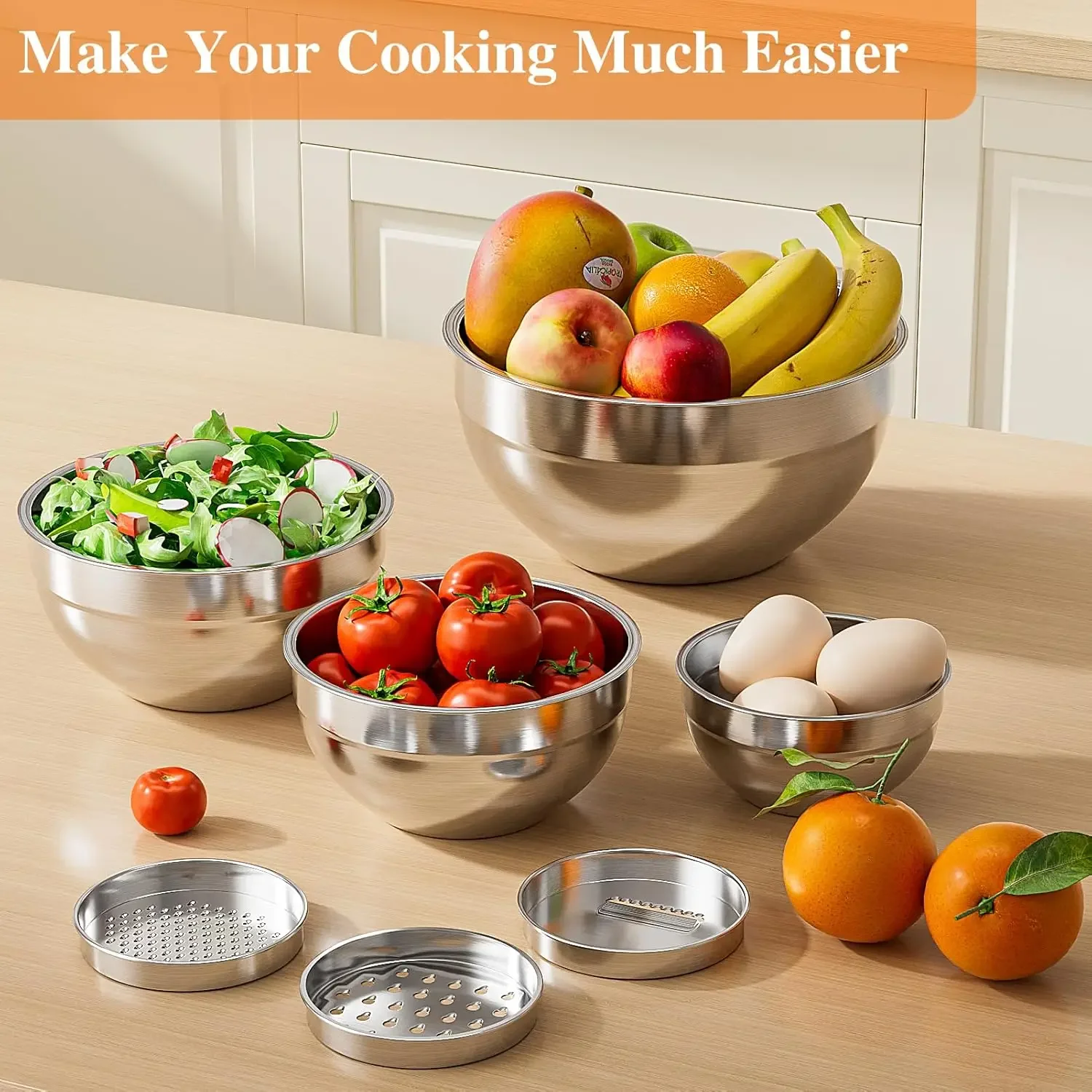 6Pcs Stainless Steel Mixing Bo - Food Storage With Lids recension och pris