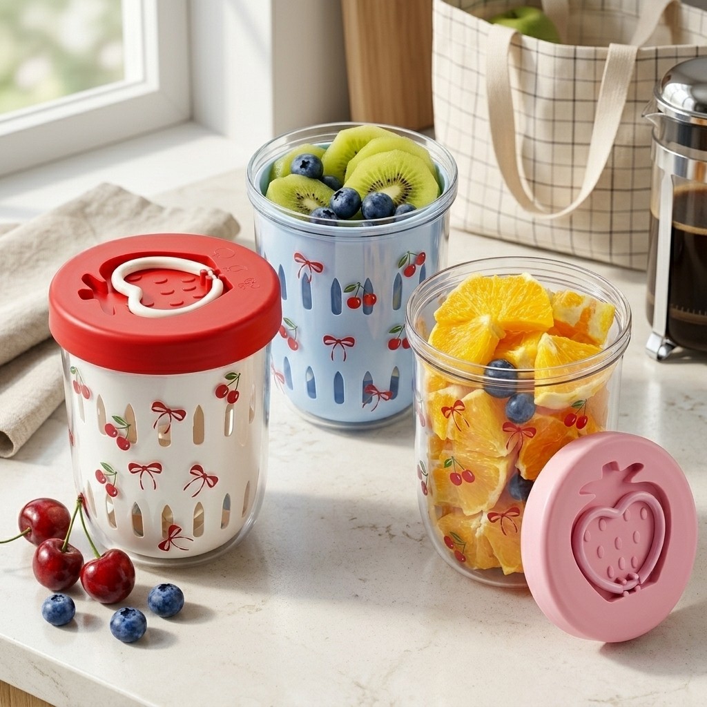 Plastic Salad Container with L - Food Storage Yogurt recension och pris