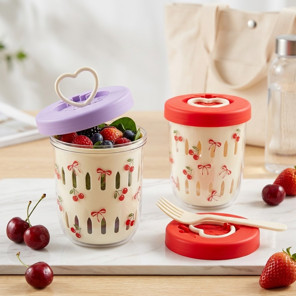 Plastic Salad Container with L - Food Storage Yogurt recension och pris