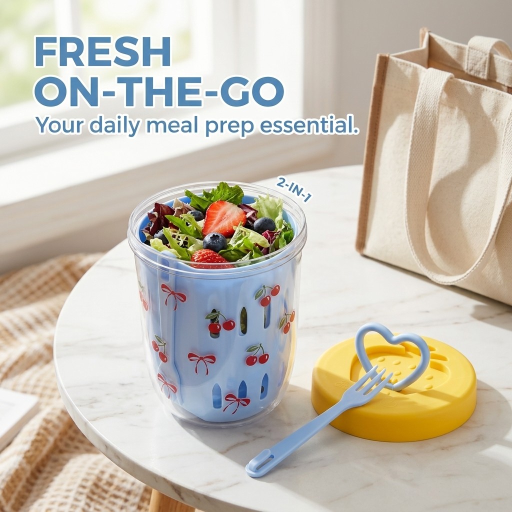 Plastic Salad Container with L - Food Storage Yogurt recension och pris